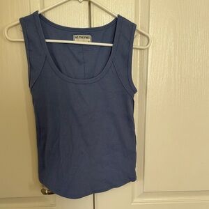 We The Free Slate Blue Scoop Neck Tank Top